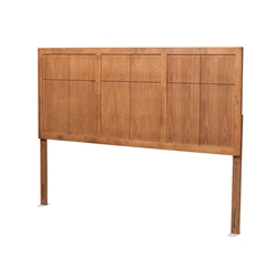 Baxton Studio Monroe Modern Transitional and Rustic Ash Walnut Finished Wood King Size Headboard